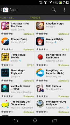Bisheriger Play Store 3 - App-Bereich (Bild: Google/Screenshot: Golem.de)