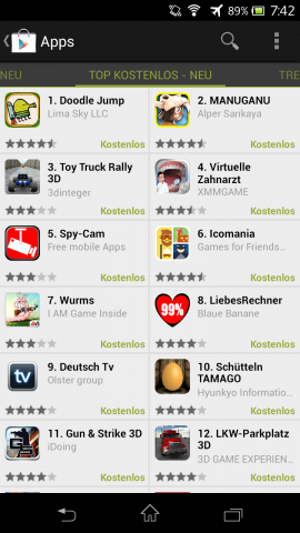 Bisheriger Play Store 3 - App-Bereich (Bild: Google/Screenshot: Golem.de)