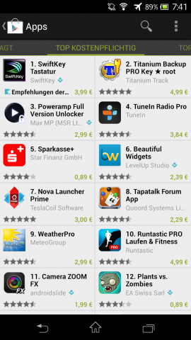 Bisheriger Play Store 3 - App-Bereich (Bild: Google/Screenshot: Golem.de)