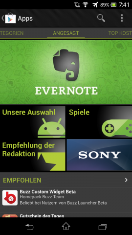 Bisheriger Play Store 3 - Startseite des App-Bereichs (Bild: Google/Screenshot: Golem.de)