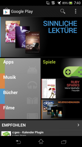 Bisheriger Play Store 3 - Startseite (Bild: Google/Screenshot: Golem.de)