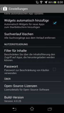 Play Store 4 - Einstellungen (Bild: Google/Screenshot: Golem.de)