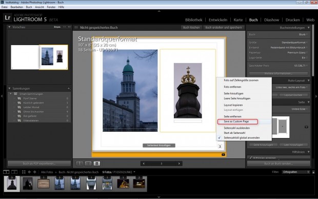 Im Buch-Modul können die vorgegebenen Layouts nun individuell angepasst und als eigene Benutzervorlage abgespeichert werden. (Screenshot/Fotos Golem)
