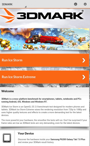 Startbildschirm von 3DMark