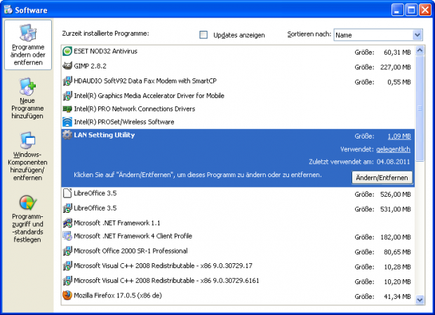 Windows XP (Screenshot Golem.de/Andreas Sebayang)