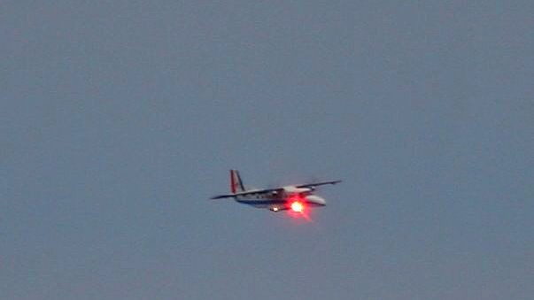 Das DLR-Flugzeug in der Luft mit Testlaser (Foto: DLR)