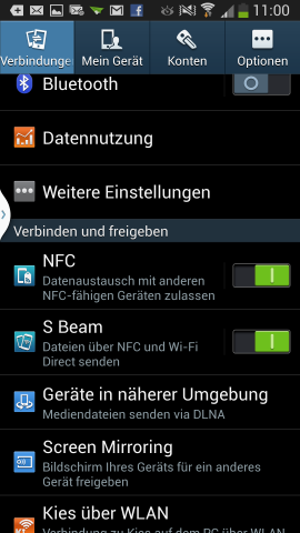 Die Netzwerkanbindung des Galaxy S4 ist überdurchschnittlich. (Screenshot: Golem.de)