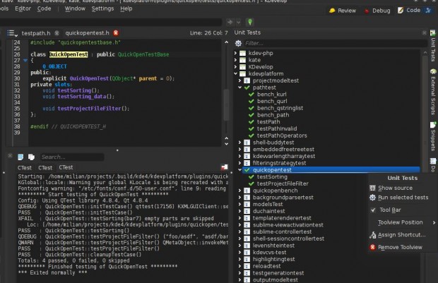 Zusätzlich wurden externe Komponententests umgesetzt. 