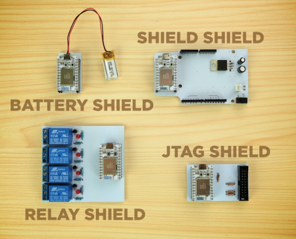 Die zusätzlich angebotenen Shields für das Spark Core (Bild: Spark Devices)