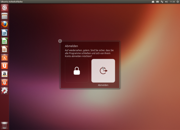 Die Dialoge zum Abmelden...(Screenshot: Golem.de)