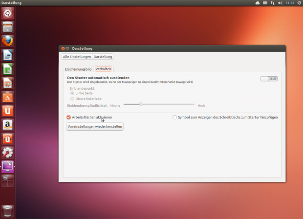 Die virtuellen Arbeitsflächen wurden versteckt... (Screenshot: Golem.de)