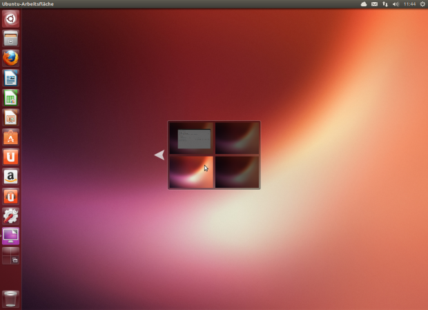...und das Icon zeigt nun die aktive Arbeitsfläche an. (Screenshot: Golem.de)