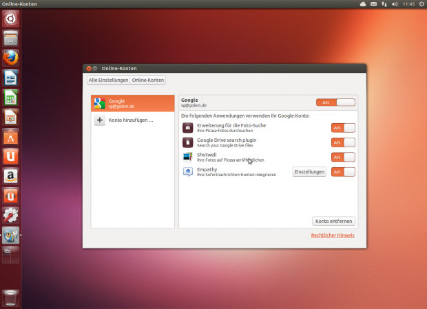 Der Zugriff der Onlinedienste auf Anwendungen lässt sich differenziert auswählen. (Screenshot: Golem.de)