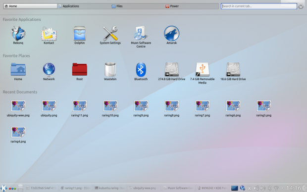 Der alternative Starter Homerun in Kubuntu (Bild: Kubuntu.org/CC BY-SA 3.0)