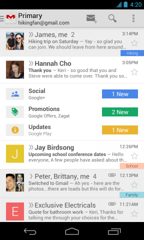 Android-App von  Gmail mit Kategorisierung (Bild: Google)