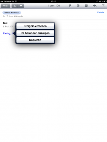 Klickt der Anwender darauf, öffnet sich ein Kontextmenü. (Screenshot: Golem.de)