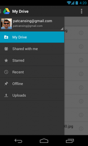 Google Drive für Android (Bild: Google)