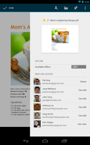 Google Drive für Android (Bild: Google)