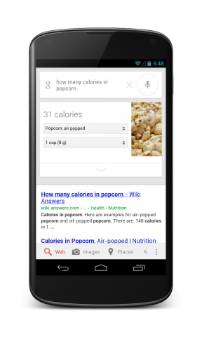 Nährwertabgaben mit Google Knowledge Graph  (Bild: Google)