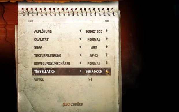 Die Tessellation lässt sich auf starker Hardware in vier Stufen einstellen.