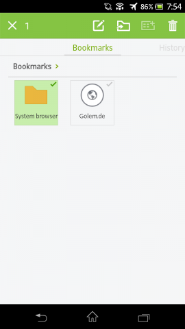 Next Browser - Lesezeichen bearbeiten (Bild: Golem.de)