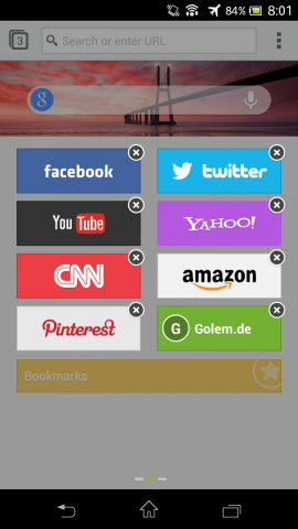 Next Browser - Schnellwahlseite kann editiert werden. (Bild: Golem.de)