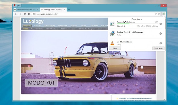 Download-Menü in Opera 15