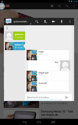 Wird die Benachrichtigungsblase angeklickt, &ouml;ffnet sich das entsprechende Programm in einem verkleinerten Pop-up-Fenster. (Screenshot: Golem.de)