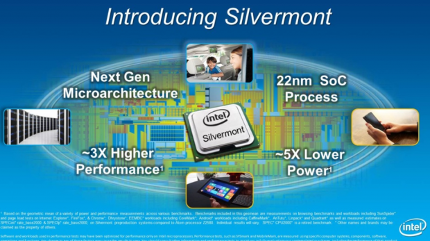 Intel stellt neue Atom-Architektur Silvermont vor.