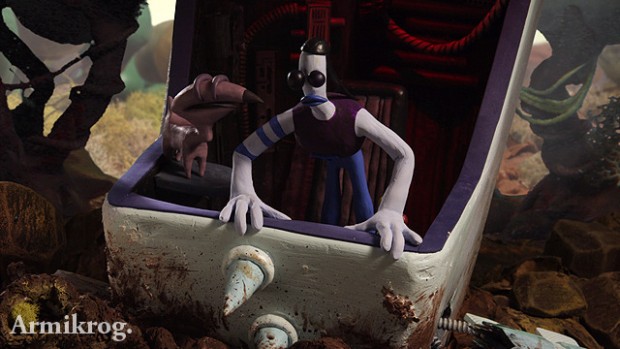 Armikrog - Tommynaut und Beak-Beak werden ebenso wie der Rest der Knetfiguren mit Stop-Motion-Verfahren animiert. (Bild: Pencil Test Studios)