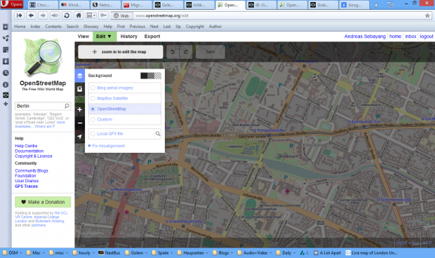 iD Editor (Screenshot: Golem.de)