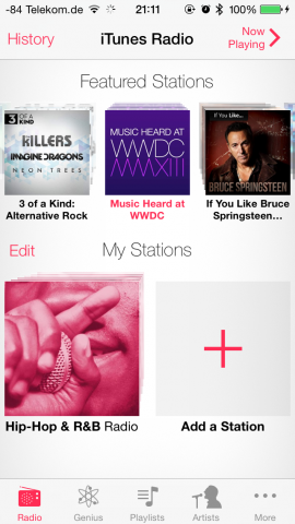 iTunes Radio (Screenshot: Golem.de)