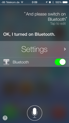 Bluetooth-Einstellung per Sprache (Screenshot: Golem.de)