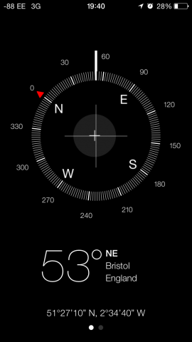 Kompass-App (Screenshot: Golem.de)