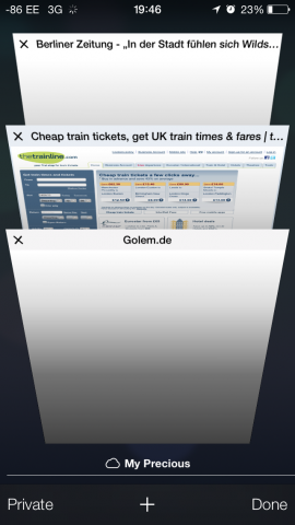 Browser mit Tab-Darstellung (Screenshot: Golem.de)