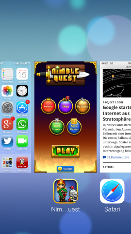 Multitasking (Screenshot: Golem.de)