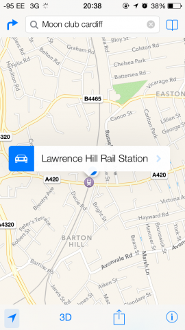Apples Karten-App in Bristol (Screenshot: Golem.de)