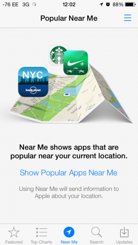 Apps in der N&auml;he... (Screenshot: Golem.de)