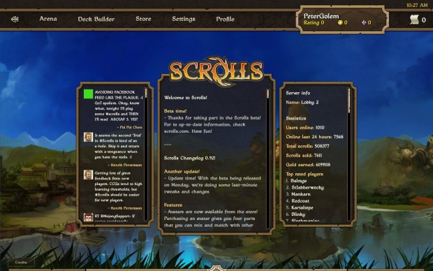 Beim Spielstart sehen wir News aus der Community und von den Entwicklern.