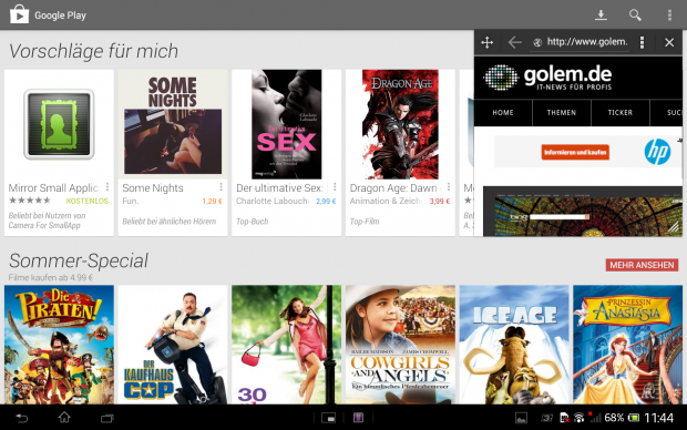 Der Browser l&auml;sst sich auch skalieren. (Screenshot: Golem.de)