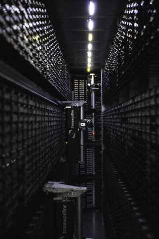 Blick in eine der Tape-Libraries