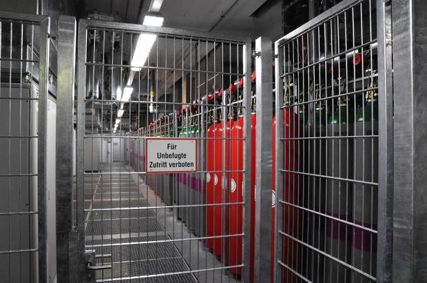 Die Löschanlage basiert auf Argon, damit Menschen nicht ersticken.