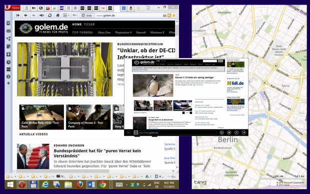 Wer eine App aufruft, kann selbst entscheiden, wo sie geöffnet wird. (Screenshot: Golem.de)