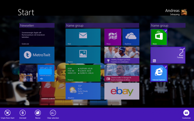 ...können mehrere Kacheln selektiert... (Screenshot: Golem.de)