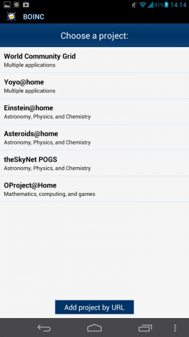 Aktuell stehen sechs Projekte zur Wahl. (Screenshot: Golem.de)