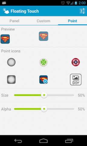 Floating Touch - Einstellungen (Bild: Boatmob)