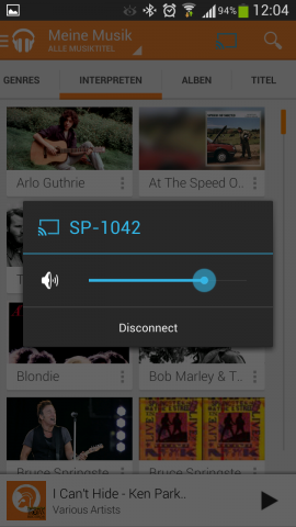 Dieses wird auf unserem Gerät allerdings erst sichtbar, nachdem wir einen Bluetooth-Lautsprecher angeschlossen haben. (Screenshot: Golem.de)