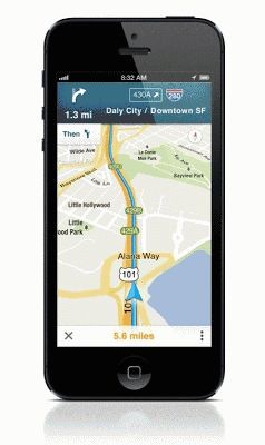 Google Maps 2 f&uuml;r iOS auf dem iPhone (Quelle: Google)