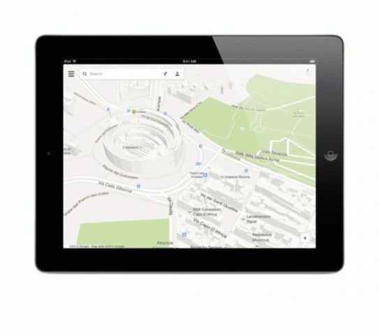 Google Maps 2 f&uuml;r iOS auf dem iPad (Quelle: Google)