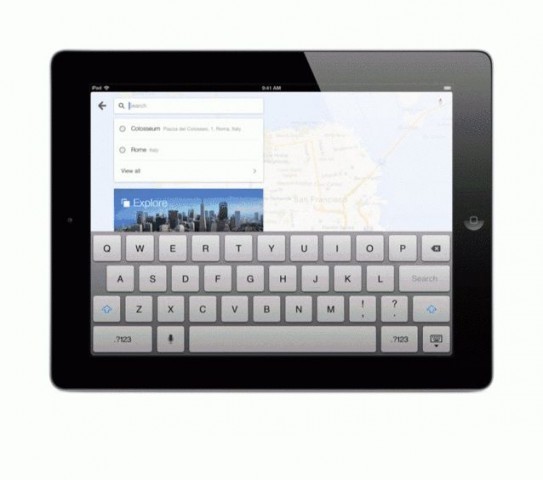 Google Maps 2 f&uuml;r iOS auf dem iPad (Quelle: Google)